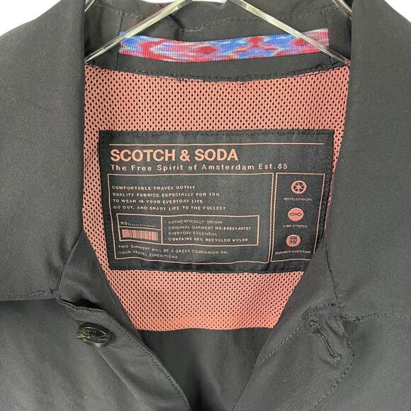 Scotch & Soda Black Overshirt Shirt Jacket Shacket Nylon 178995 Mens Large - Picture 5 of 8